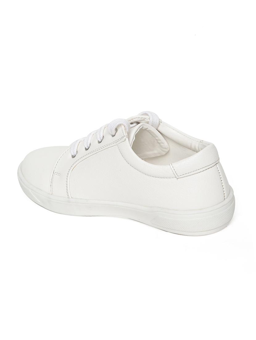 white leatherette lace up sneaker - 14268527 - Zoom Image - 3