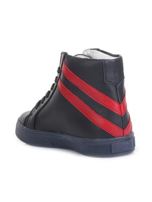 navy blue leatherette lace up sneaker - 14268535 - Standard Image - 3