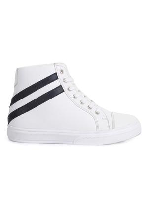 white leatherette lace up sneaker - 14268537 - Standard Image - 2