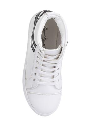 white leatherette lace up sneaker - 14268537 - Standard Image - 4