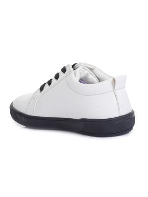 white leatherette lace up sneaker - 14268540 - Standard Image - 3