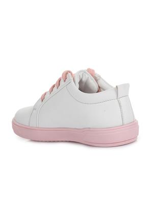 white leatherette lace up sneaker - 14268541 - Standard Image - 3