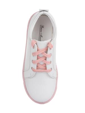 white leatherette lace up sneaker - 14268541 - Standard Image - 4