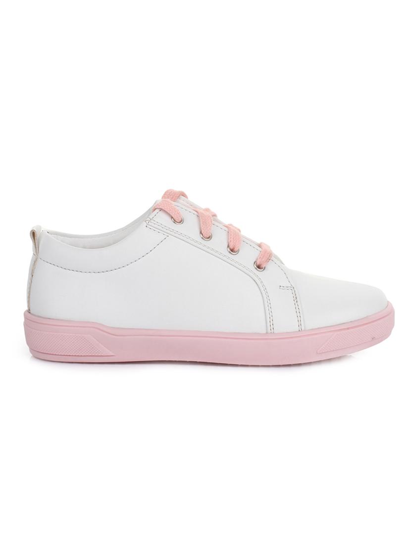 white leatherette lace up sneaker - 14268541 - Zoom Image - 2