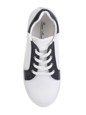 white leatherette lace up sneaker - 14268542 - Standard Image - 4
