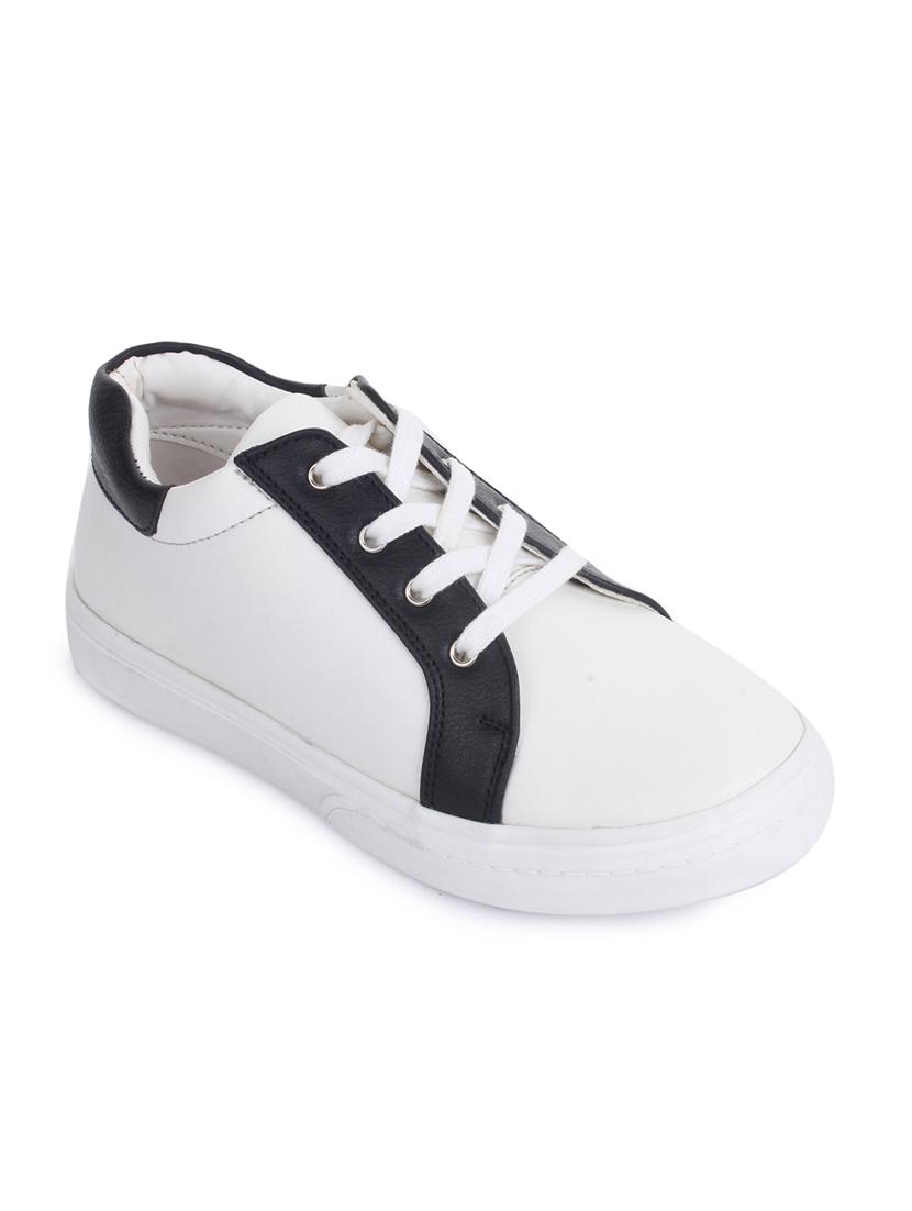 white leatherette lace up sneaker - 14268542 - Zoom Image - 1