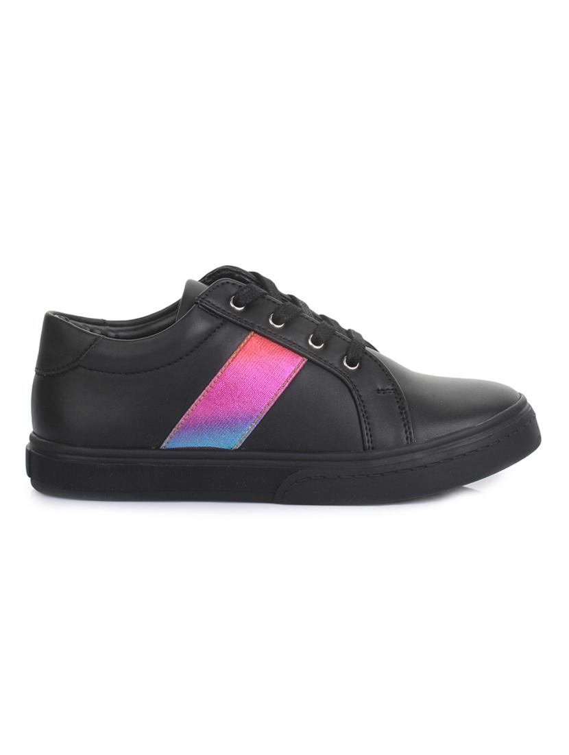 black leatherette lace up sneaker - 14268544 - Zoom Image - 2