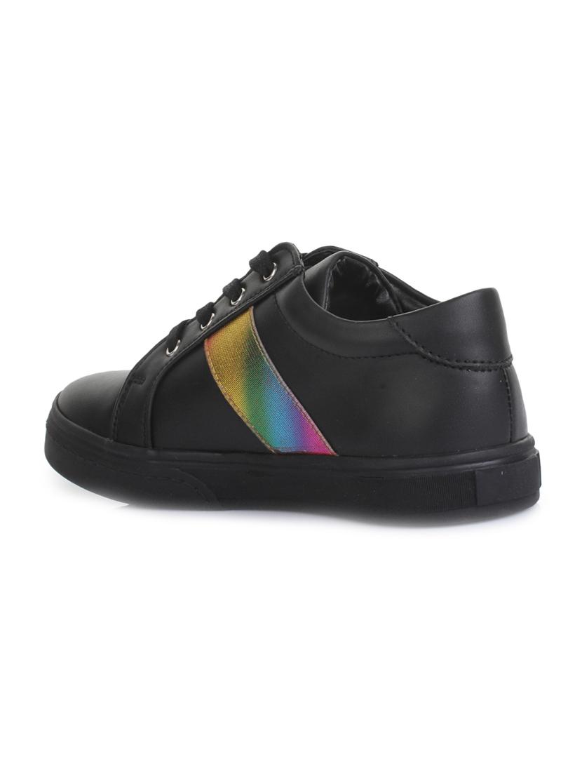 black leatherette lace up sneaker - 14268544 - Zoom Image - 3