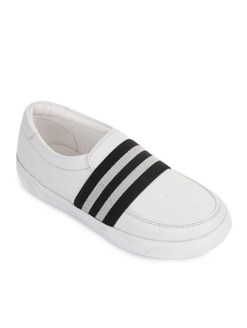 white leatherette slip on sneaker - 14268547 - Standard Image - 1