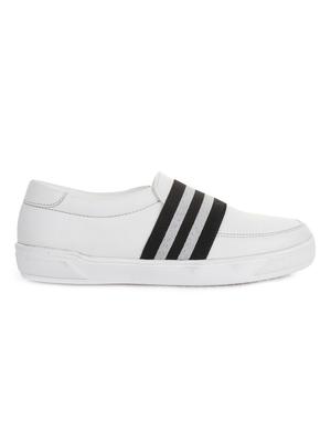 white leatherette slip on sneaker - 14268547 - Standard Image - 2