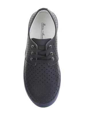 navy blue leatherette lace up sneaker - 14268548 - Standard Image - 4