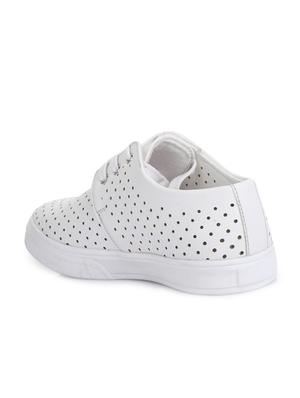 white leatherette lace up sneaker - 14268549 - Standard Image - 3