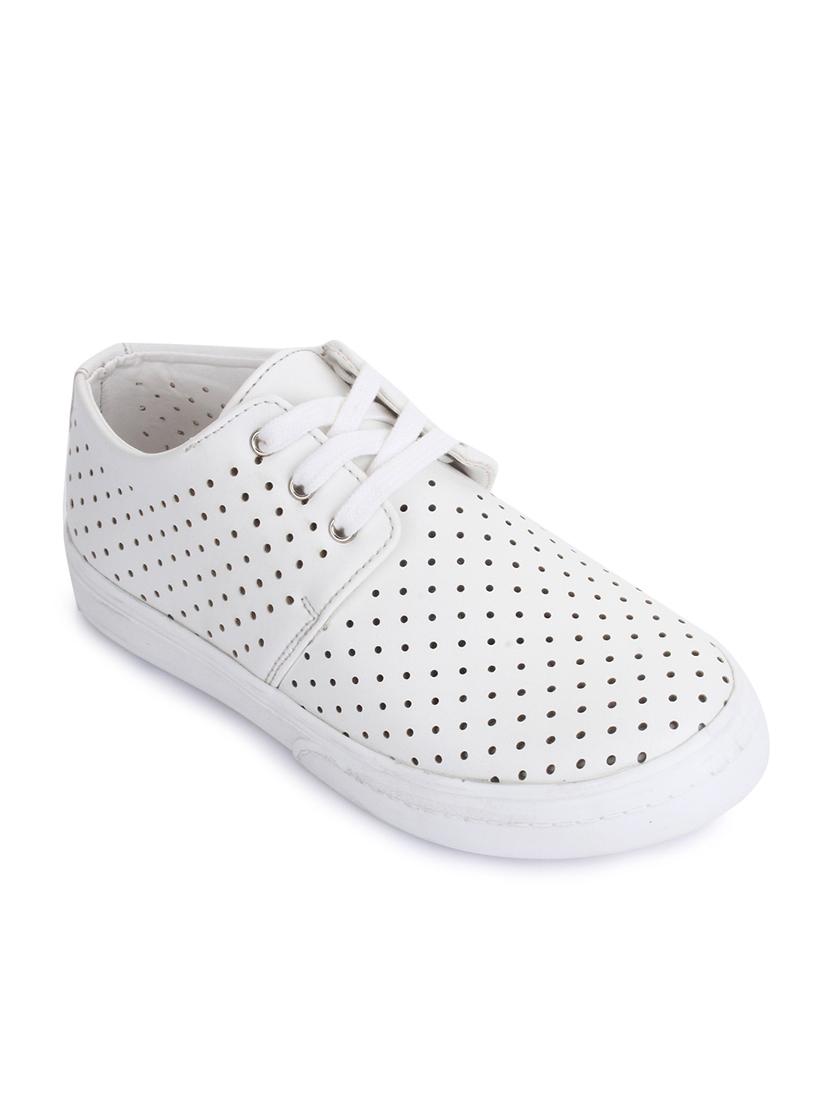 white leatherette lace up sneaker - 14268549 - Zoom Image - 1