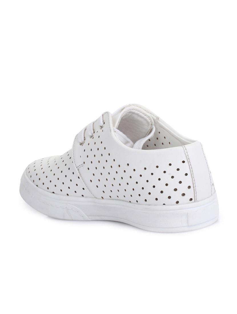 white leatherette lace up sneaker - 14268549 - Zoom Image - 3