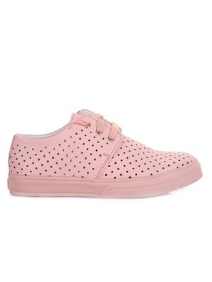 pink leatherette lace up sneaker - 14268550 - Standard Image - 2