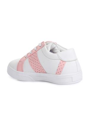 white leatherette lace up sneaker - 14268551 - Standard Image - 3