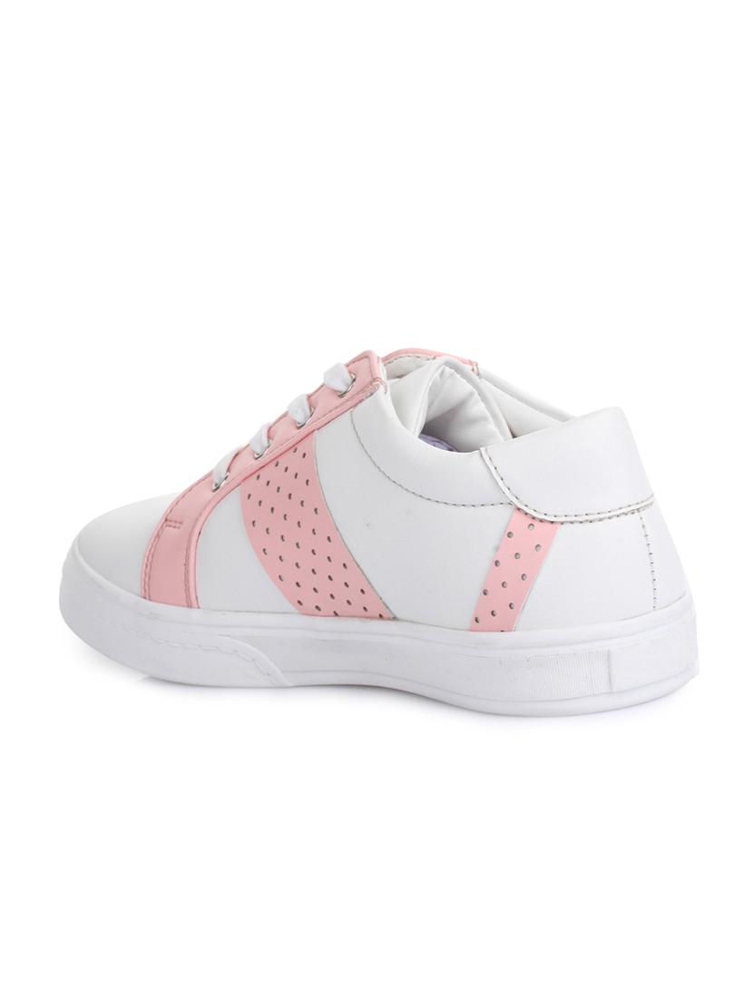 white leatherette lace up sneaker - 14268551 - Zoom Image - 3