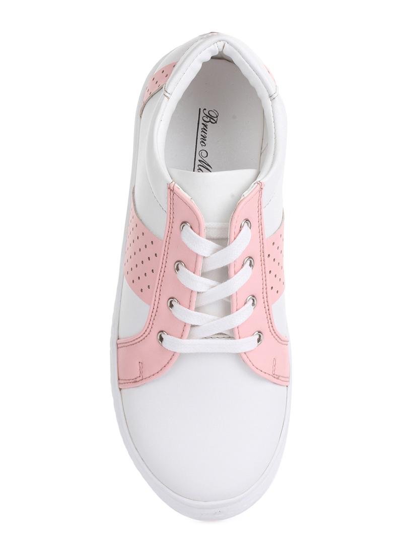 white leatherette lace up sneaker - 14268551 - Zoom Image - 4