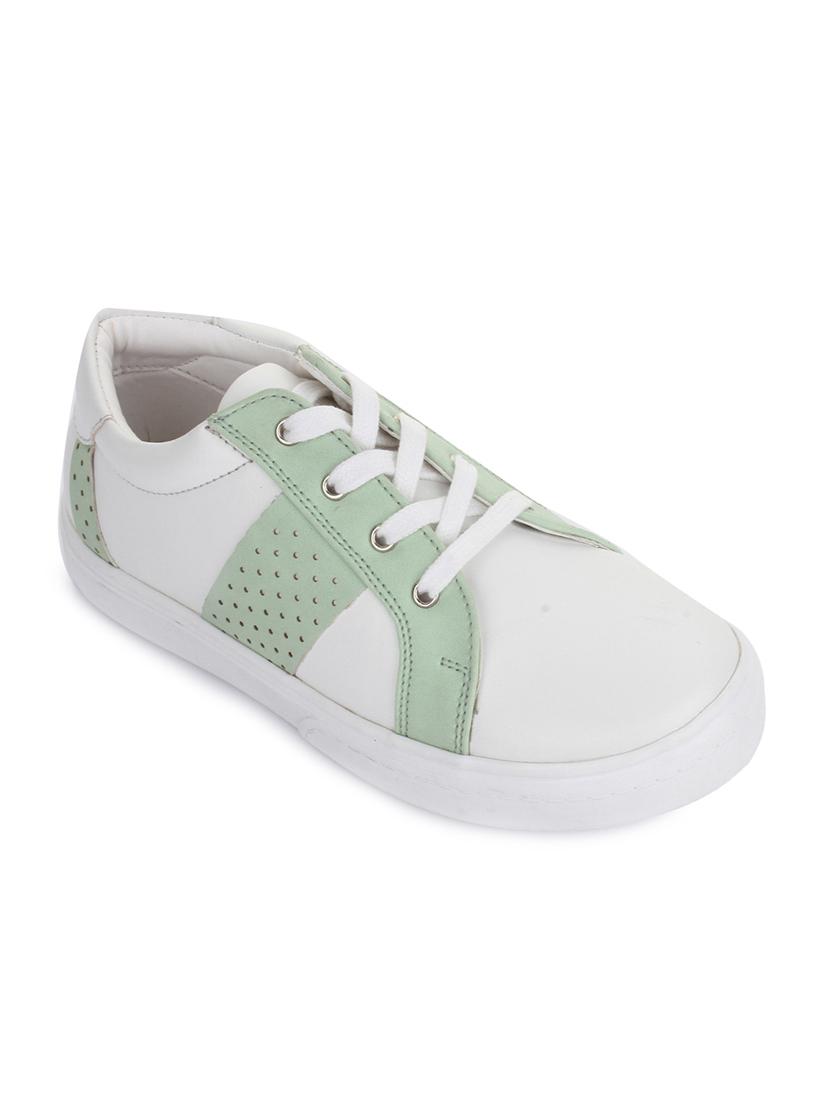 white leatherette lace up sneaker - 14268552 - Zoom Image - 1