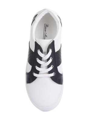 white leatherette lace up sneaker - 14268553 - Standard Image - 4