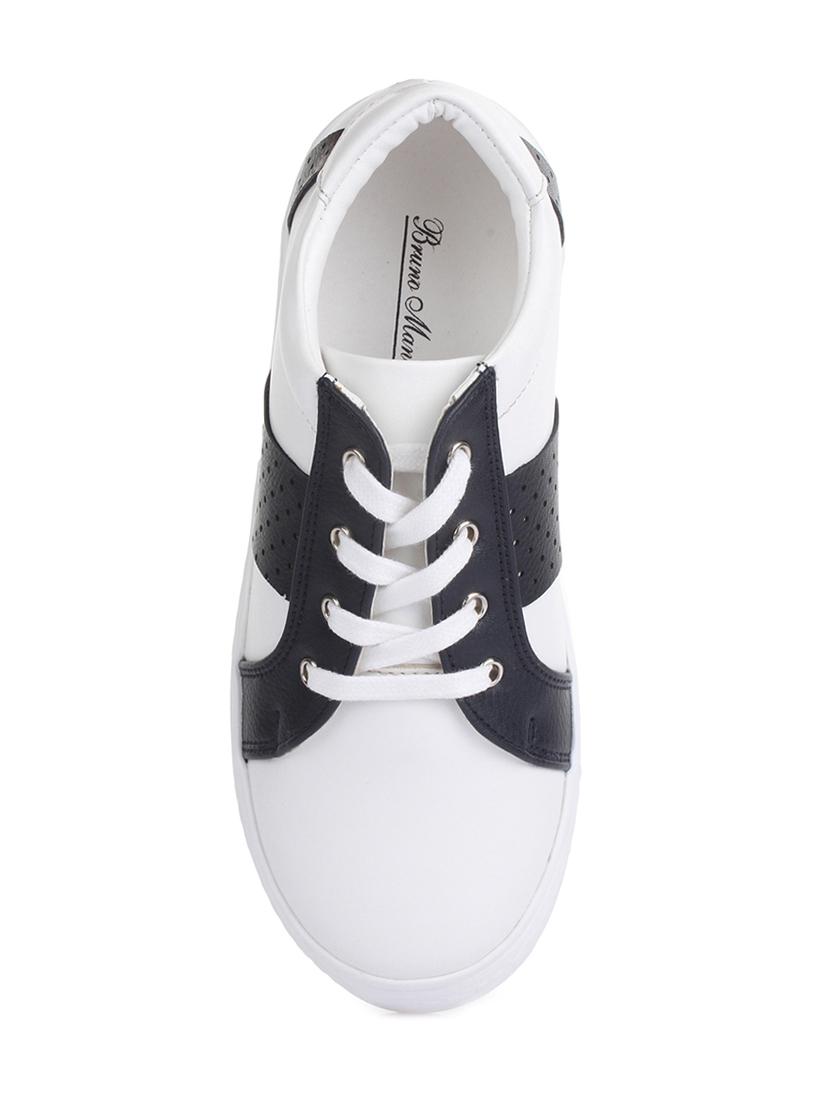 white leatherette lace up sneaker - 14268553 - Zoom Image - 4