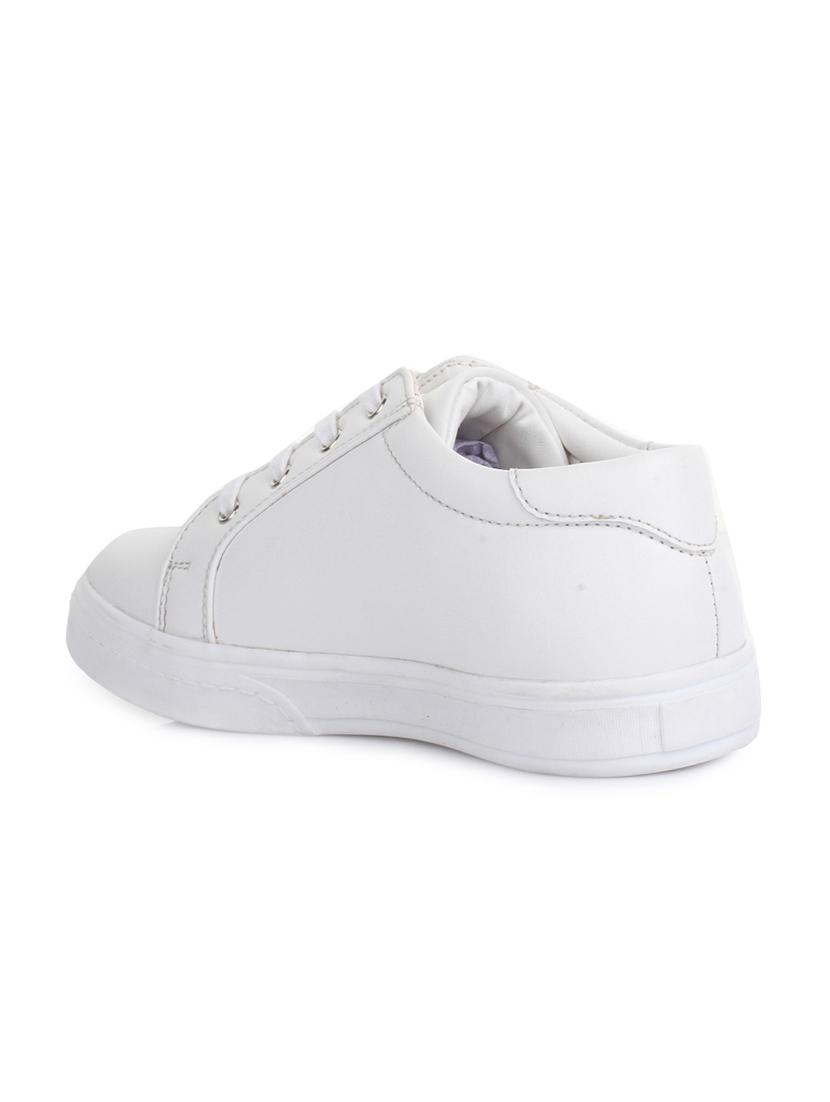 white leatherette lace up sneaker - 14268562 - Zoom Image - 3
