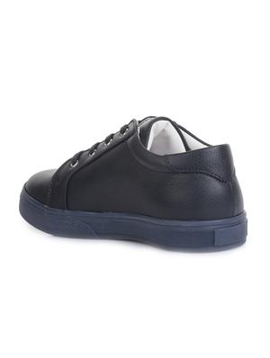navy blue leatherette lace up sneaker - 14268563 - Standard Image - 3