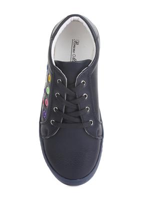 navy blue leatherette lace up sneaker - 14268563 - Standard Image - 4