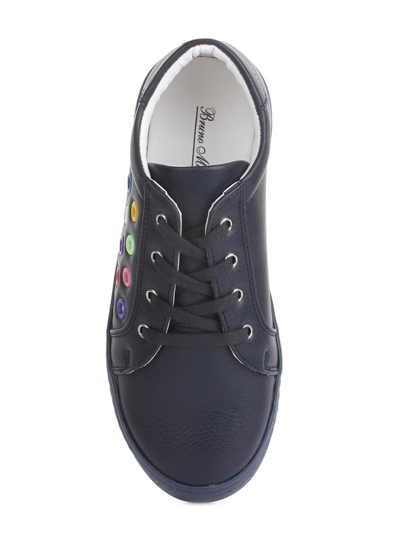 navy blue leatherette lace up sneaker - 14268563 - Zoom Image - 4