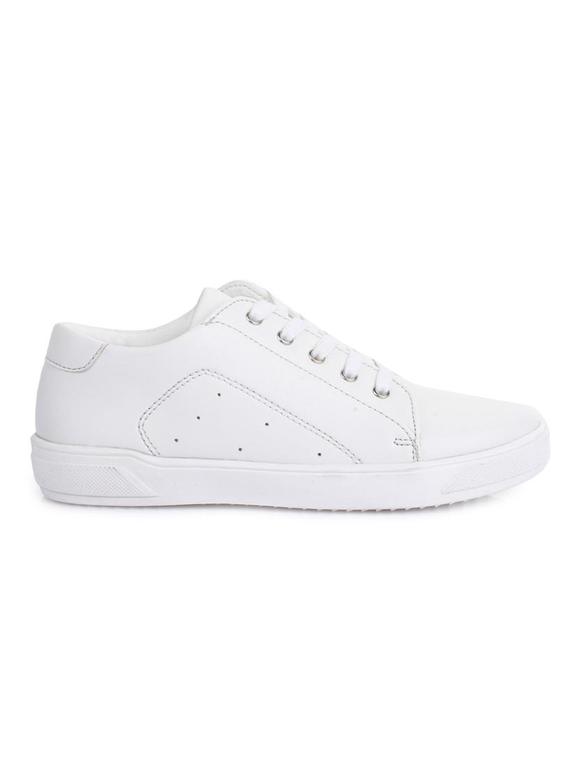 white leatherette lace up sneaker - 14268564 - Zoom Image - 2