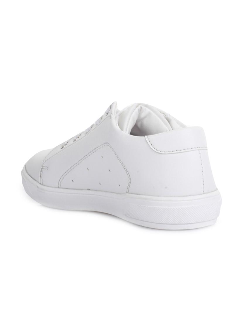white leatherette lace up sneaker - 14268564 - Zoom Image - 3