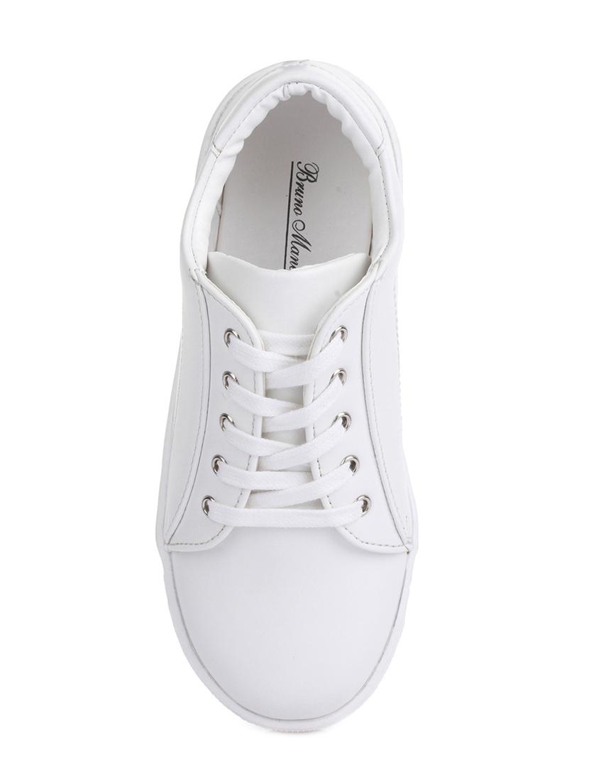 white leatherette lace up sneaker - 14268564 - Zoom Image - 4