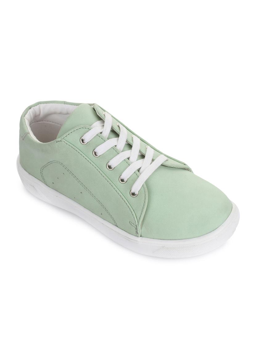 green leatherette lace up sneaker - 14268565 - Zoom Image - 1
