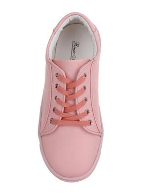 pink leatherette lace up sneaker - 14268566 - Standard Image - 4