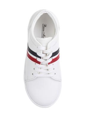 white leatherette lace up sneaker - 14268569 - Standard Image - 4