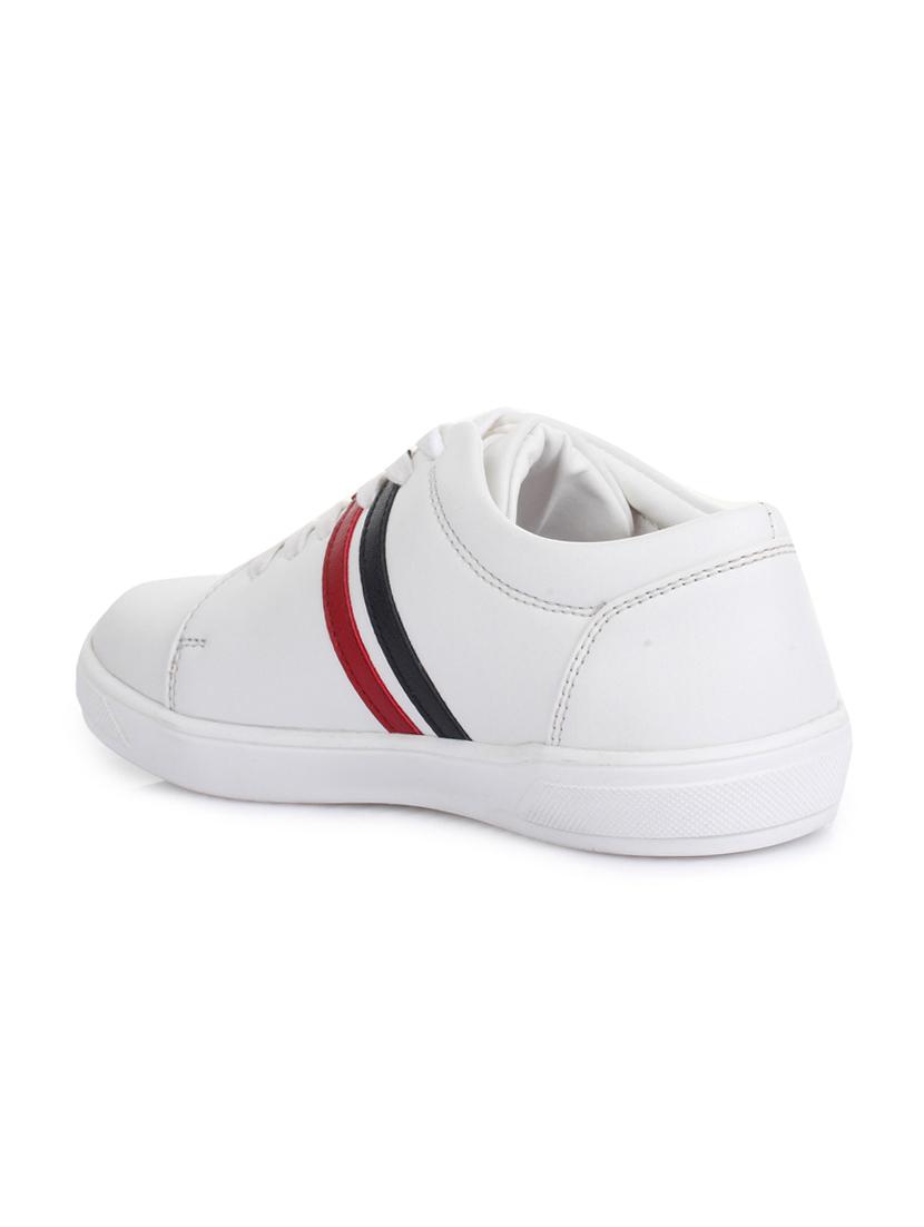 white leatherette lace up sneaker - 14268569 - Zoom Image - 3