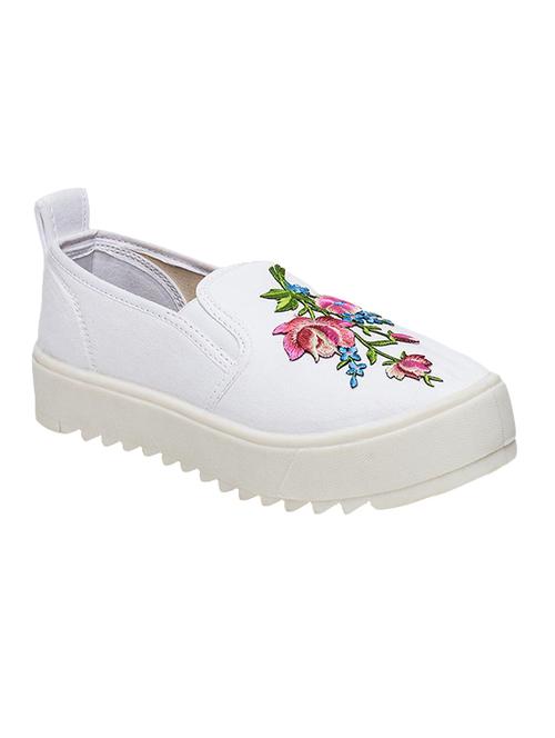 white fabric plimsolls casual shoes - 14268692 - Standard Image - 1