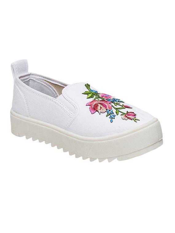 white fabric plimsolls casual shoes - 14268692 - Zoom Image - 1