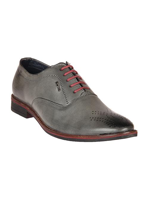 grey Leatherette lace-up oxford - 14268721 - Standard Image - 1