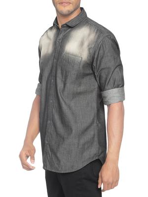 grey cotton casual shirt - 14270427 - Standard Image - 2