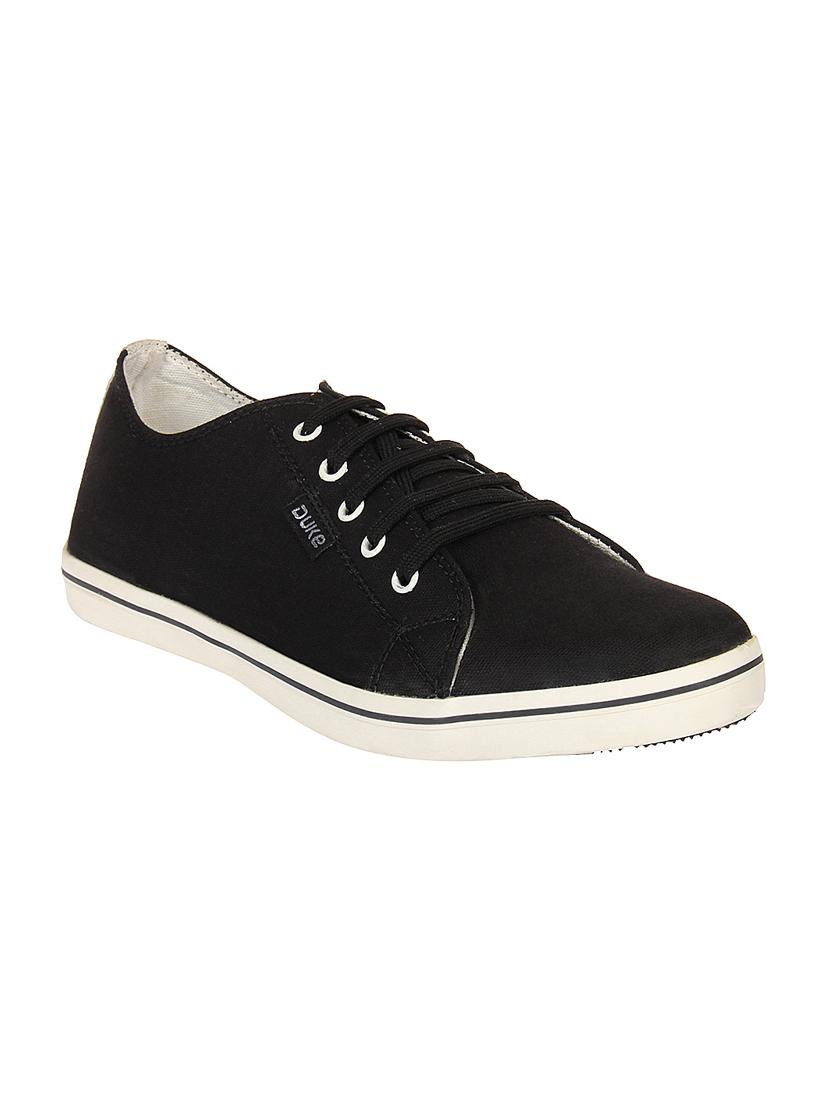 black canvas lace up sneaker