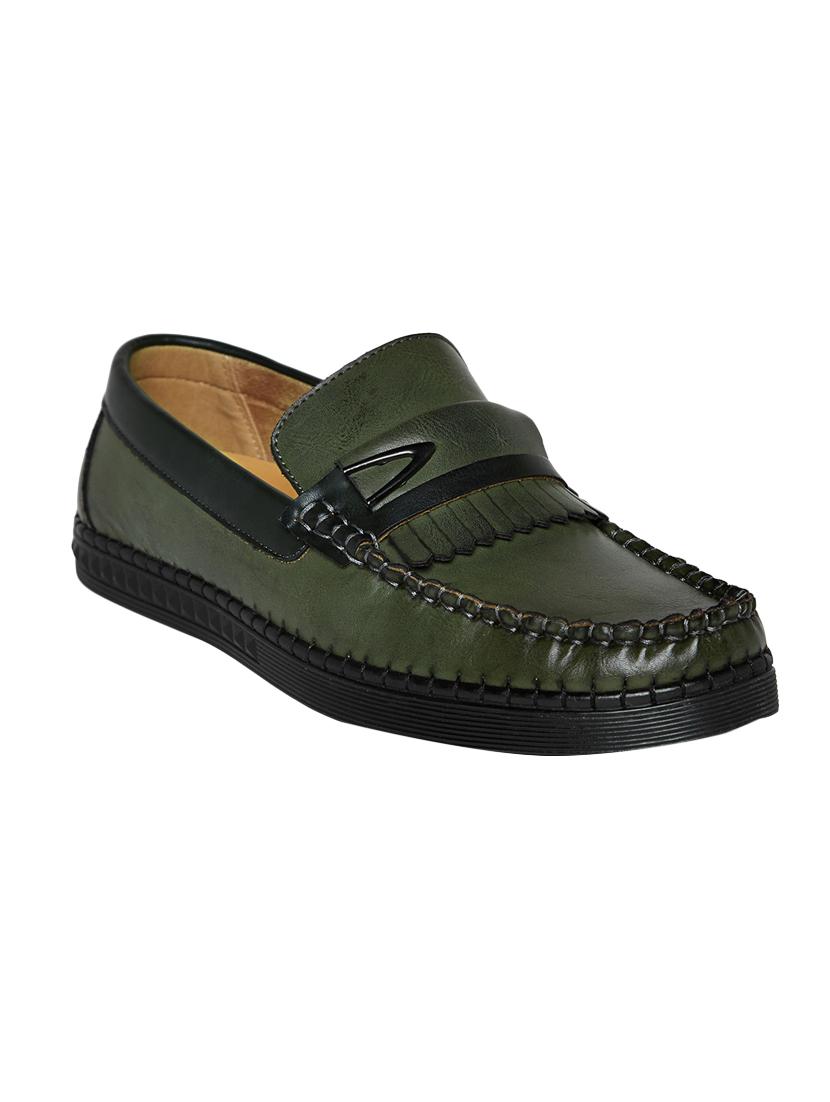 green leatherette slip on loafer - 14293235 - Zoom Image - 1