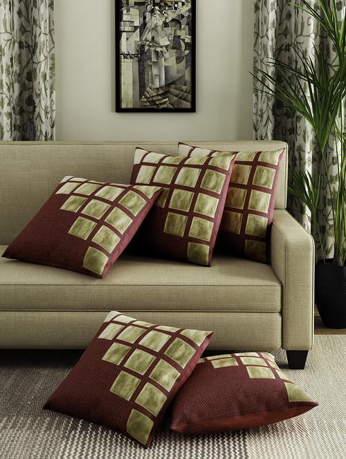 set of 5 jute cushion covers - 14309164 - Standard Image - 1