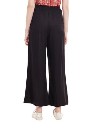 black viscose palazzos - 14313536 - Standard Image - 3
