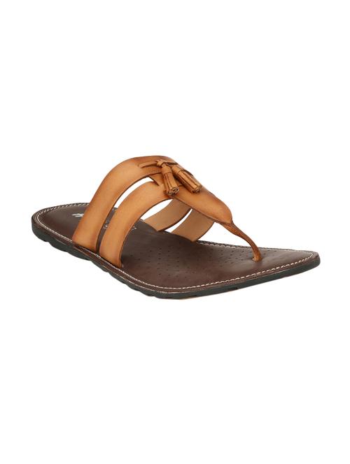 tan Leather toe separator slipper - 14316732 - Very Small Image - 1