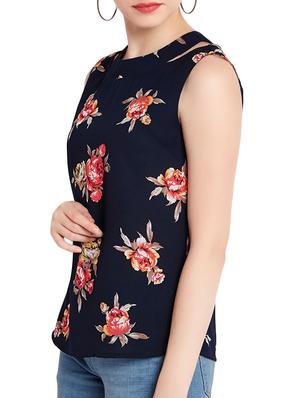 cut out detail floral top - 14319671 - Standard Image - 2