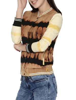brown cotton varsity jacket - 14320456 - Standard Image - 2