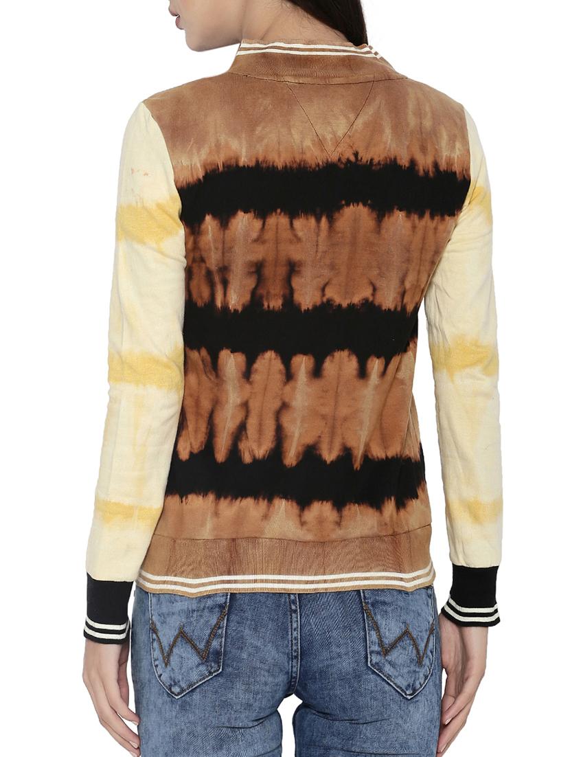 brown cotton varsity jacket - 14320456 - Zoom Image - 3