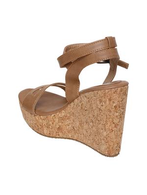 tan ankle strap wedge - 14320594 - Standard Image - 3