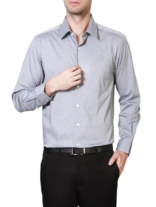 grey cotton formal shirt - 14320937 - Standard Image - 1